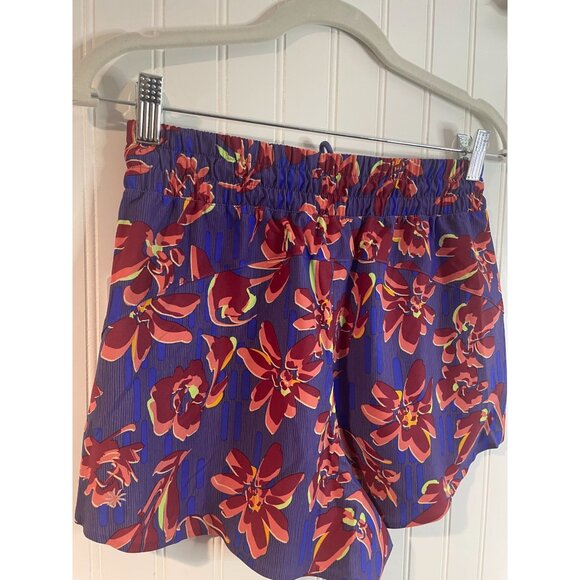 Athleta Womens Floral Print Drawstring Shorts XS Polyester/Spandex Blend Purple - Picture 5 of 14
